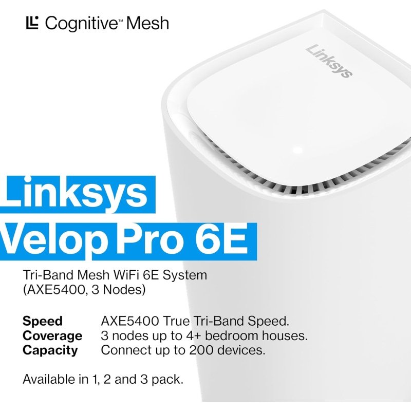 Linksys Velop Pro WiFi 6E Mesh System (3-Pack) - Image 7